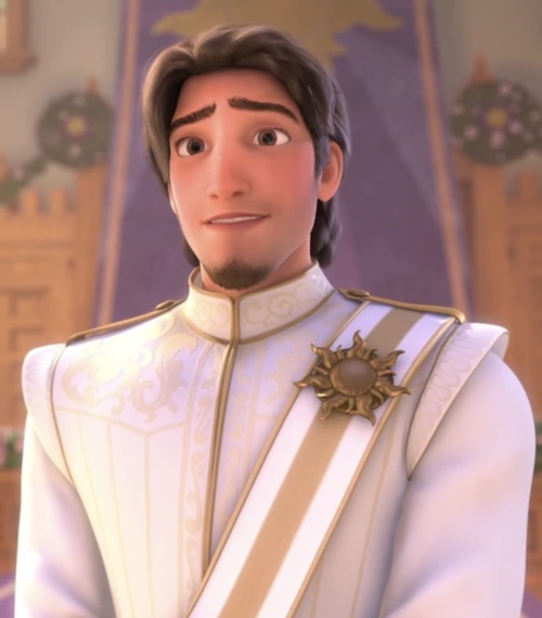 Flynn Rider in Tangled Ever After wearing his white and gold wedding uniform