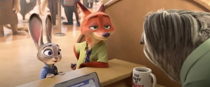 Judy and Nick speaking to Flash at the DMV