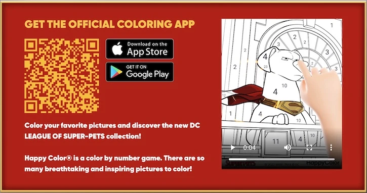 League of Super Pets coloring app