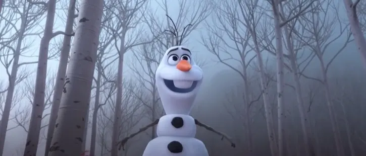 Olaf singing When I Am Older in the woods
