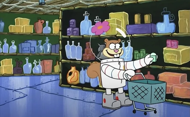 Sandy Cheeks on SpongeBob shopping