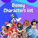 Disney Characters List A to Z art with 13 characters