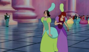 Drizella and Anastasia at the Royal Ball get tangled