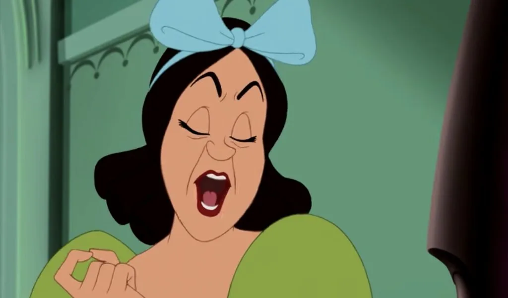 Drizella talking with her eyes closed