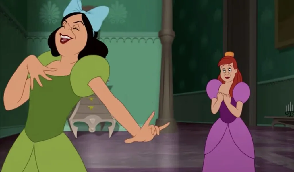 Drizella walking away from Anastasia laughing