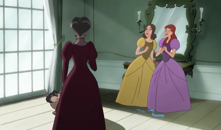 Lady Tremaine approaches Anastasia and Drizella