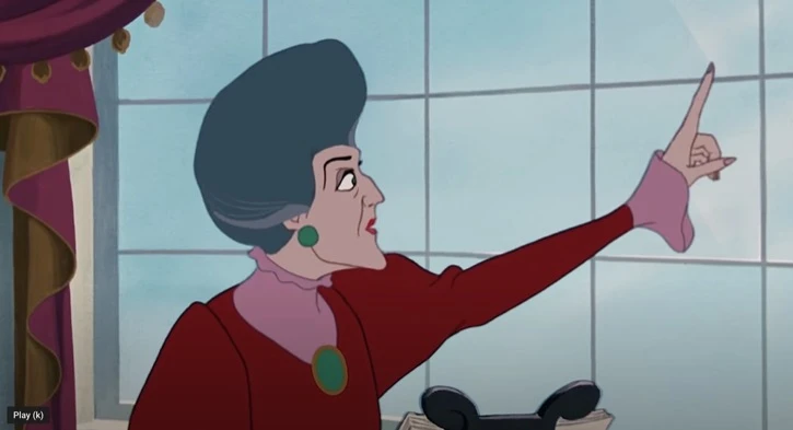 Lady Tremaine holding up her finger