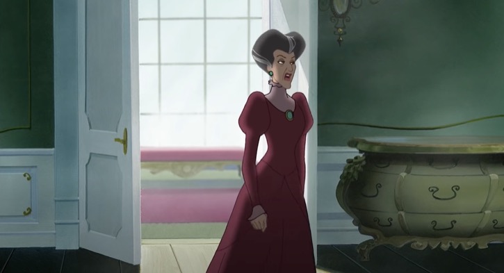 Lady Tremaine walking through her house