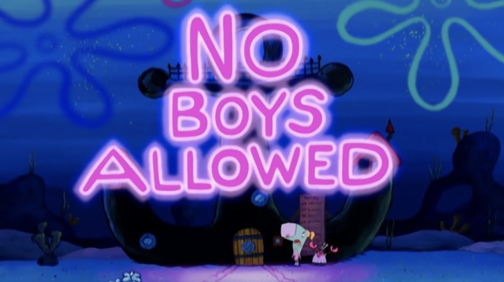 No Boys Allowed sign at Pearl's house