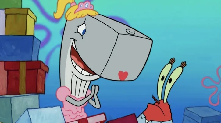 Pearl and Mr. Krabs on her 16th birthday