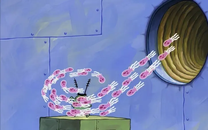 Plankton being swarmed by jelly fish