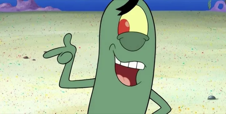 Plankton posing and smiling