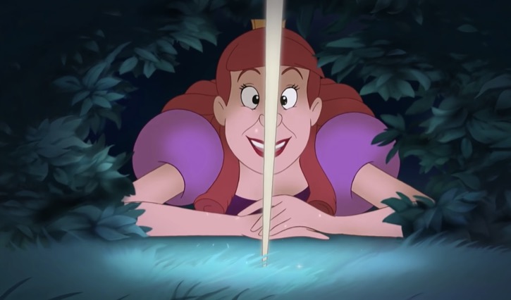 The Fairy Godmothers magic wand lands in front of Anastasia