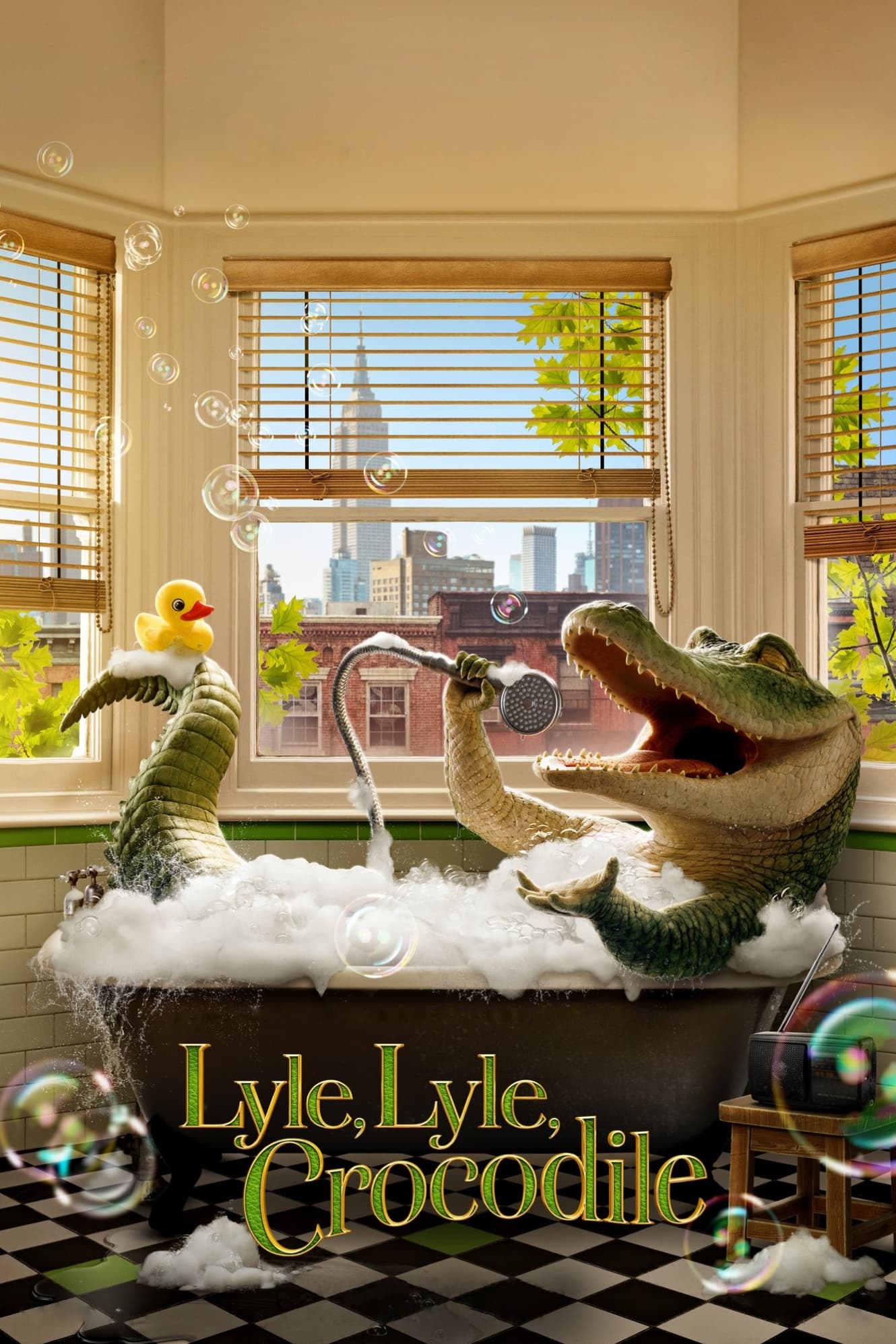 Lyle Lyle Crocodile movie bathtub poster 2022