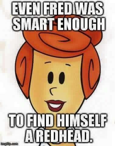 Wilma Flintstone red head meme