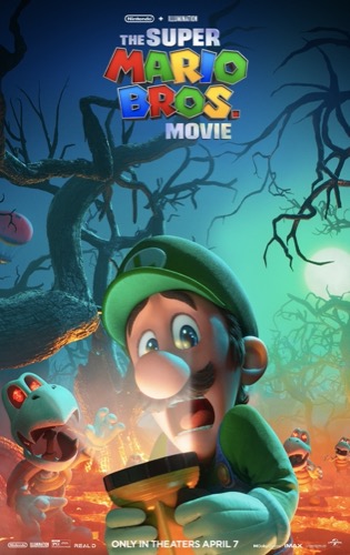 The Super Mario Bros Movie poster with Luigi
