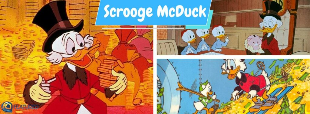 scrooge mcduck in several disney cartoons and movies