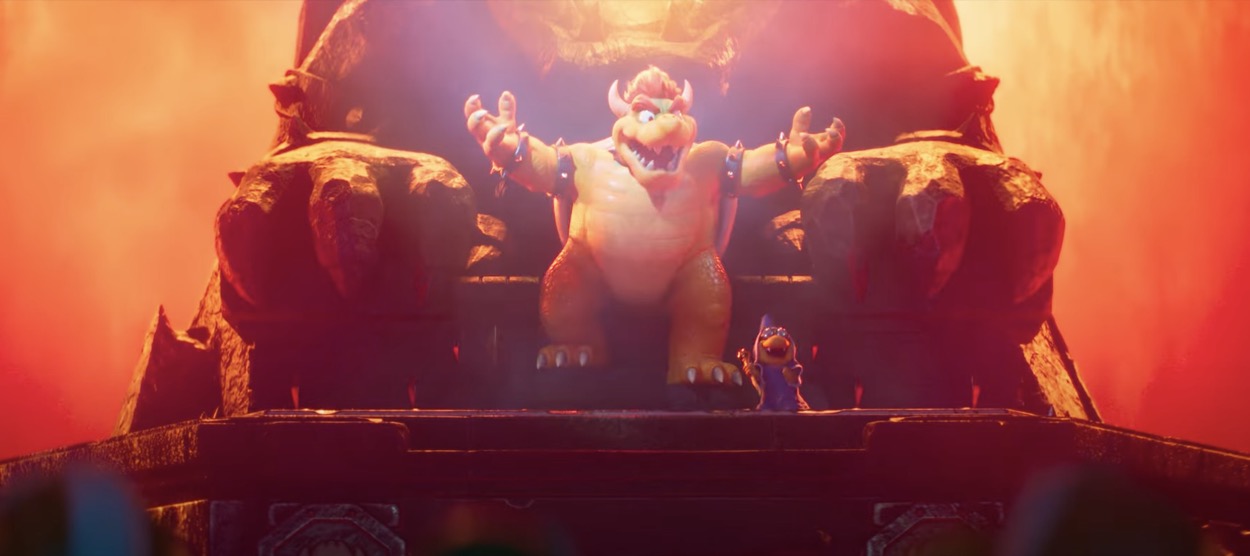 bowser making a speech about taking over the mushroom kingdom