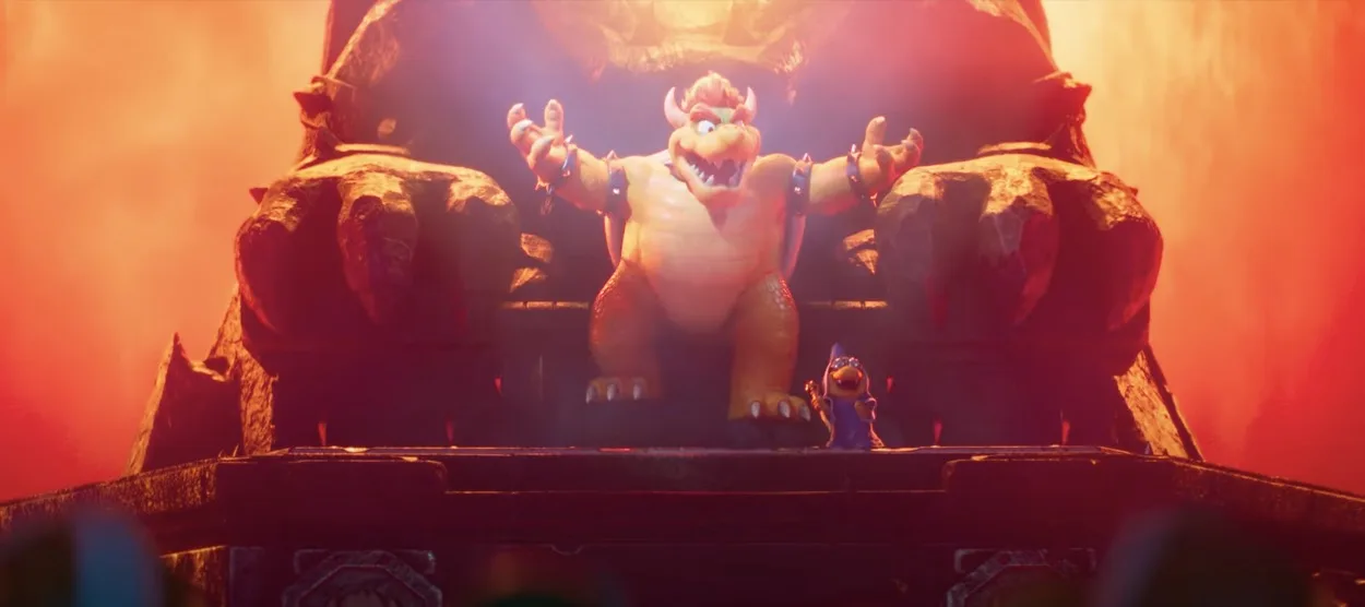 bowser making a speech about taking over the mushroom kingdom