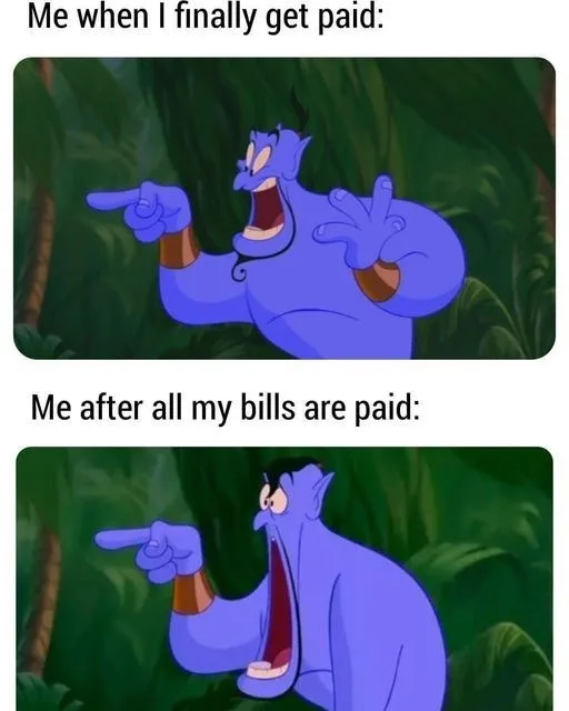 Genie getting paid meme