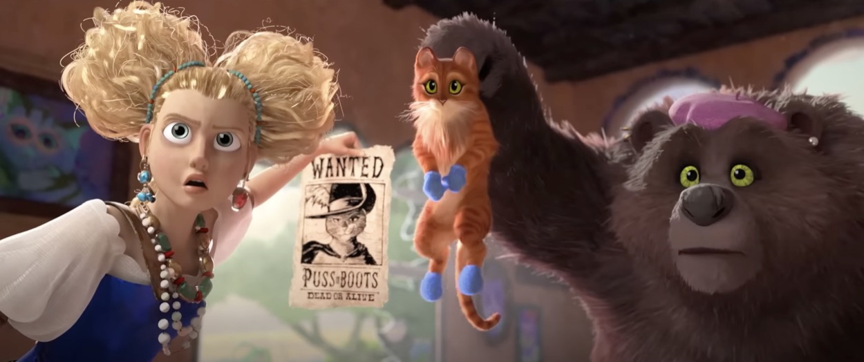 goldilocks comparing pickles to the puss in boots wanted poster