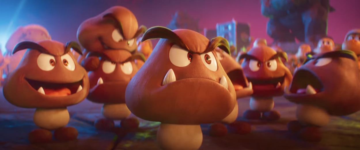 goombas the mushroom bad guys in mario bros movie