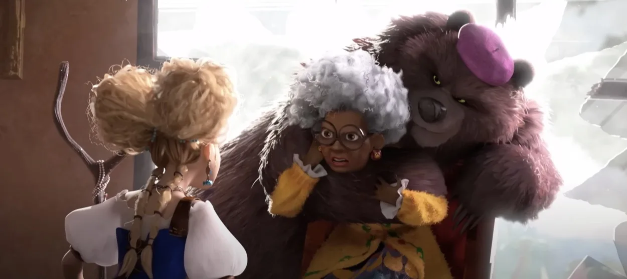 mama luna being held by mama bear and goldilocks