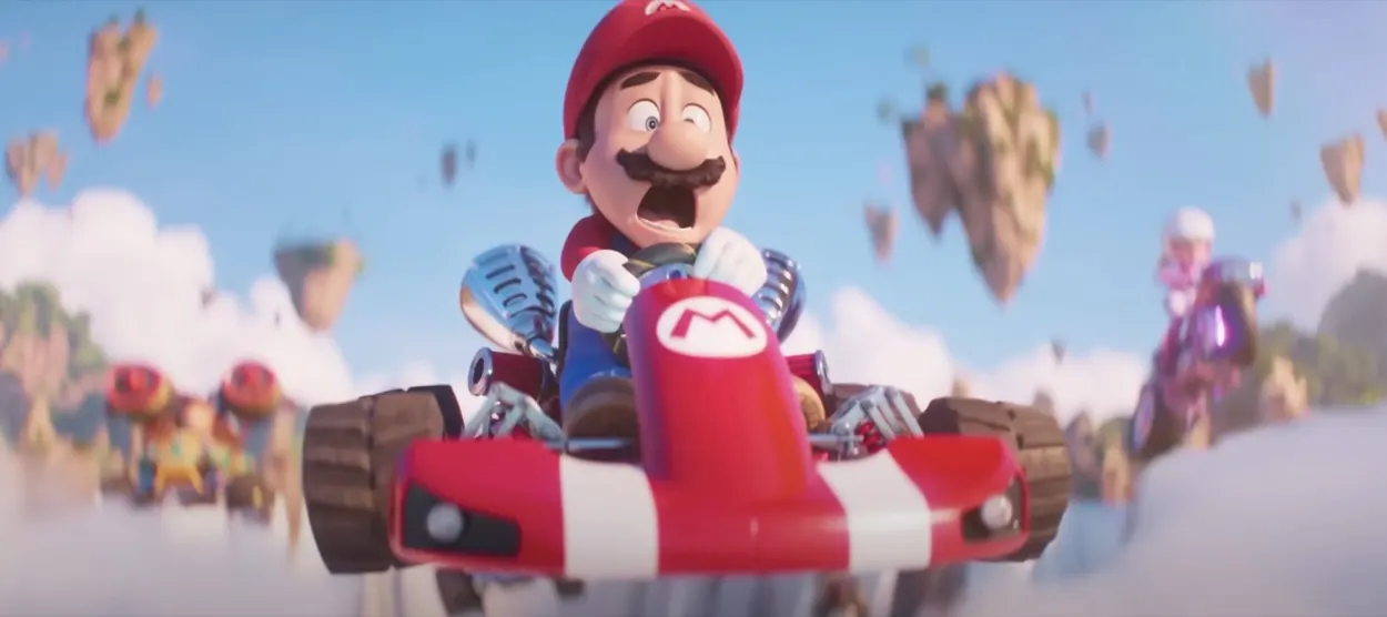 mario driving his red kart