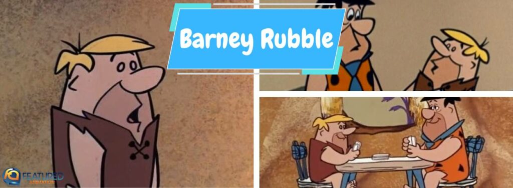 barney rubble in the flintstones cartoon series