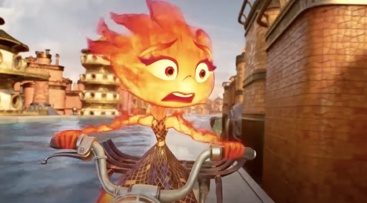 Ember Riding her motorcycle