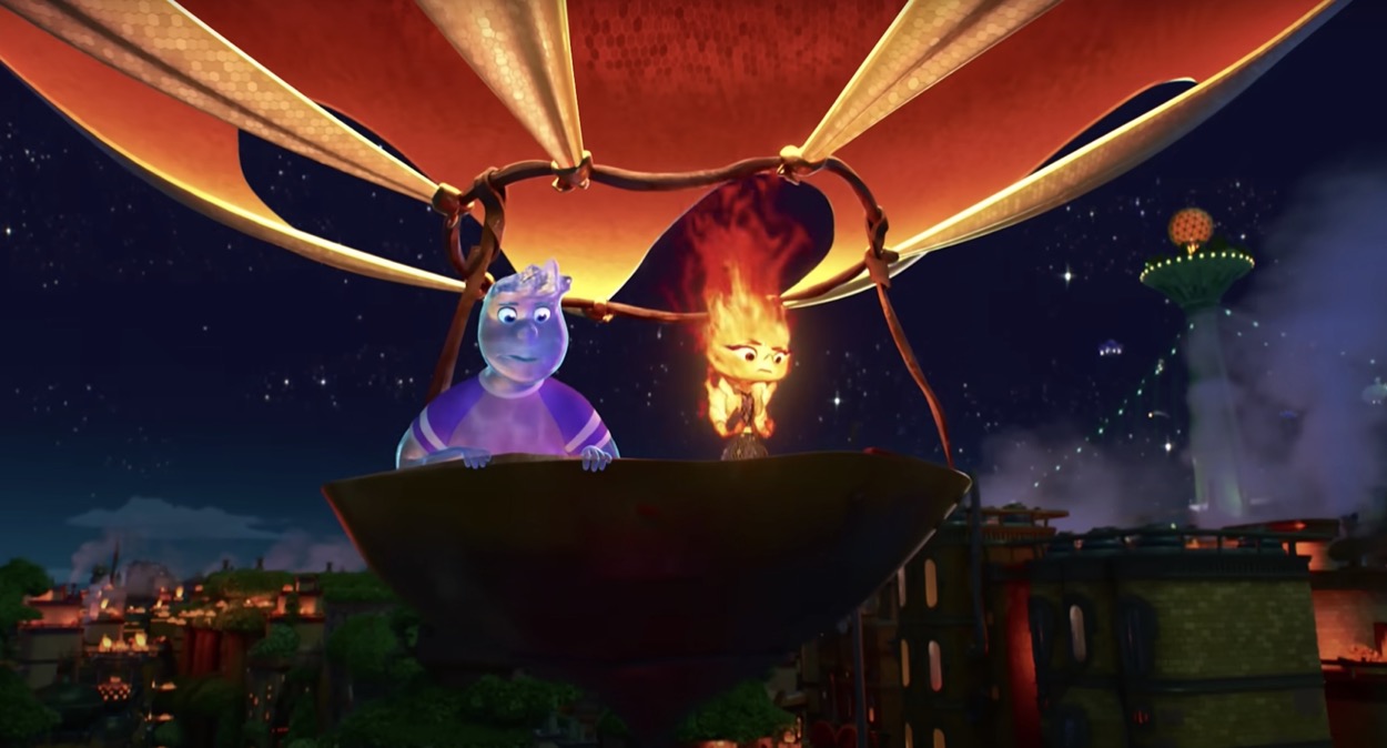 Wade and Ember in a hot air balloon