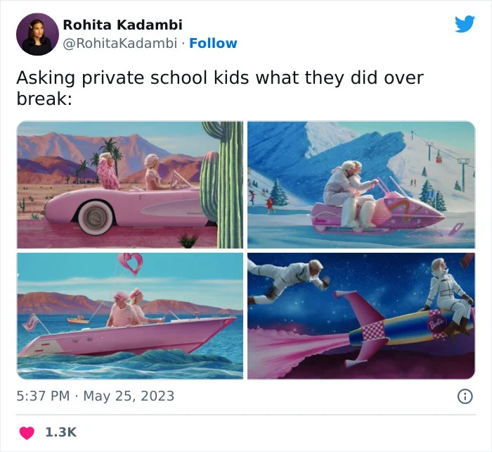 Barbie movie private school kids meme